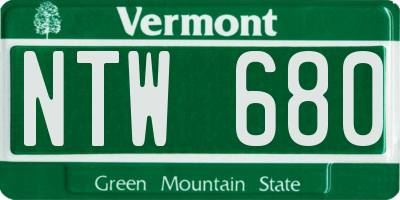 VT license plate NTW680
