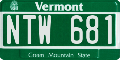VT license plate NTW681