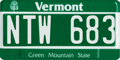 VT license plate NTW683