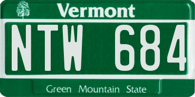 VT license plate NTW684