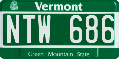 VT license plate NTW686