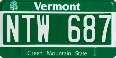 VT license plate NTW687