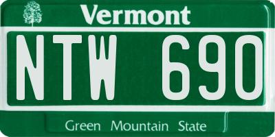 VT license plate NTW690