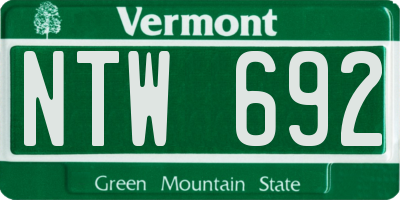 VT license plate NTW692