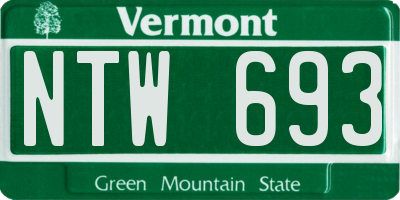 VT license plate NTW693