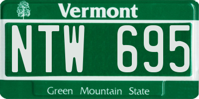 VT license plate NTW695