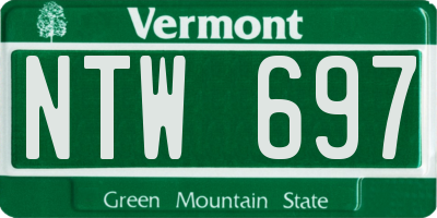 VT license plate NTW697