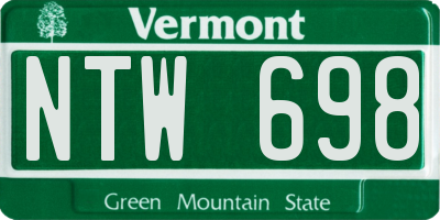 VT license plate NTW698