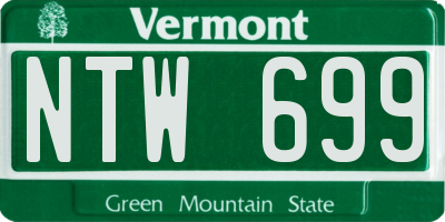 VT license plate NTW699