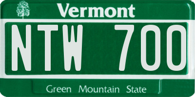 VT license plate NTW700