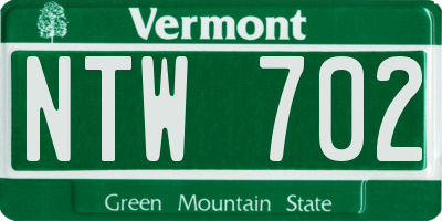 VT license plate NTW702