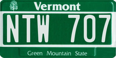 VT license plate NTW707