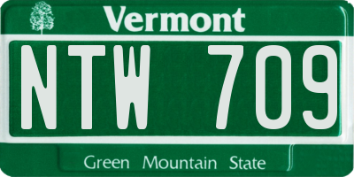 VT license plate NTW709