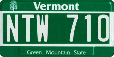 VT license plate NTW710