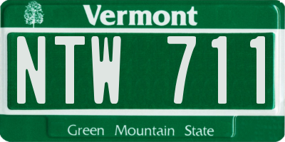 VT license plate NTW711
