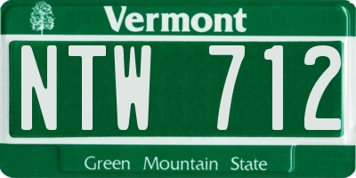 VT license plate NTW712