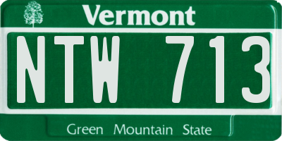 VT license plate NTW713