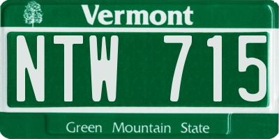 VT license plate NTW715