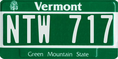 VT license plate NTW717