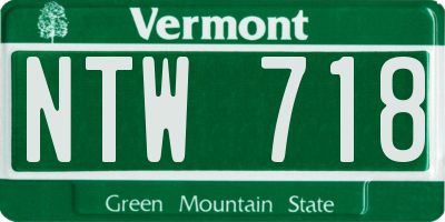 VT license plate NTW718