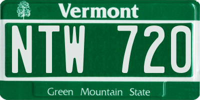 VT license plate NTW720