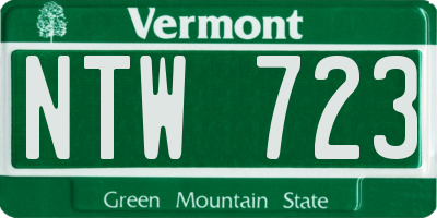 VT license plate NTW723