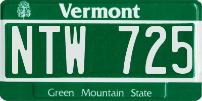 VT license plate NTW725