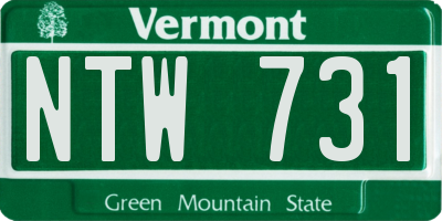 VT license plate NTW731