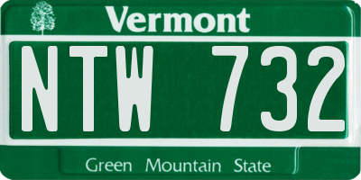 VT license plate NTW732