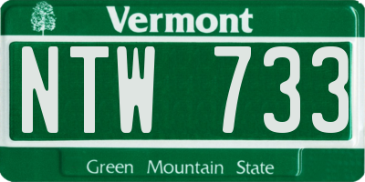 VT license plate NTW733