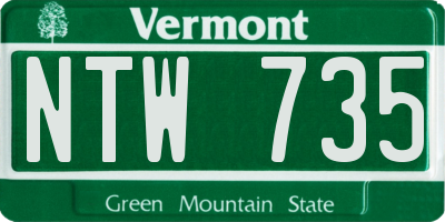 VT license plate NTW735