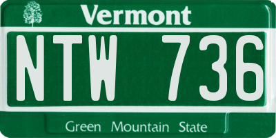 VT license plate NTW736