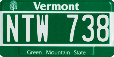 VT license plate NTW738