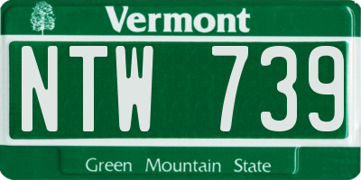 VT license plate NTW739