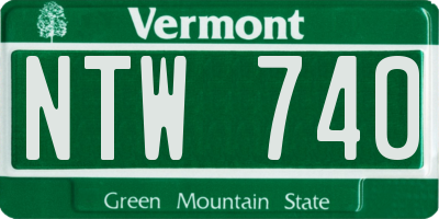 VT license plate NTW740