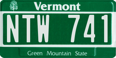 VT license plate NTW741