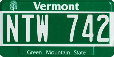 VT license plate NTW742