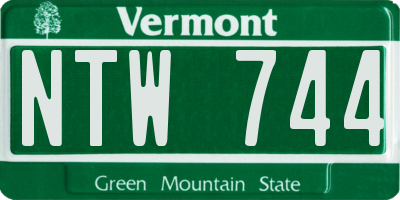 VT license plate NTW744