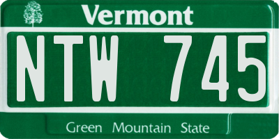 VT license plate NTW745