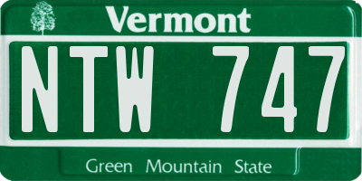 VT license plate NTW747
