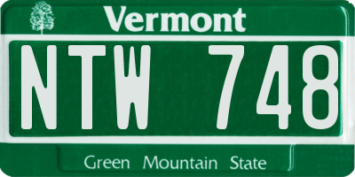 VT license plate NTW748