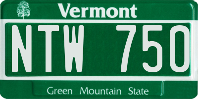 VT license plate NTW750