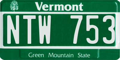 VT license plate NTW753