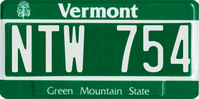 VT license plate NTW754