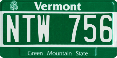 VT license plate NTW756