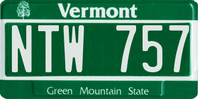 VT license plate NTW757