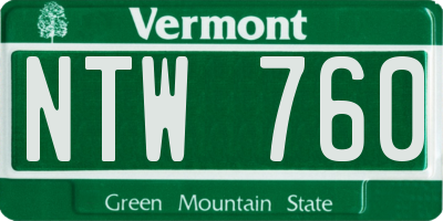 VT license plate NTW760