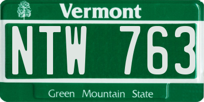 VT license plate NTW763