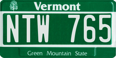 VT license plate NTW765