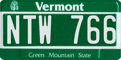 VT license plate NTW766